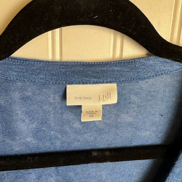 J. Jill Love Linen Blue Button Front Cardigan A46 - Picture 2 of 5